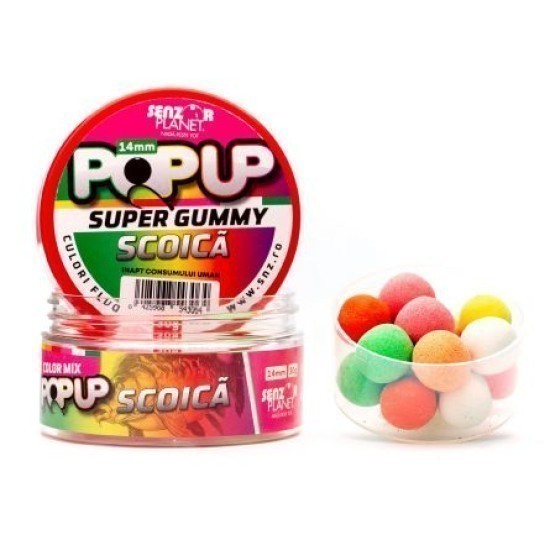 Pop-up Senzor Planet Super Gummy, Scoică, 14mm/30g Pop-up Senzor Planet Super Gummy, Scoică, 14mm/30g