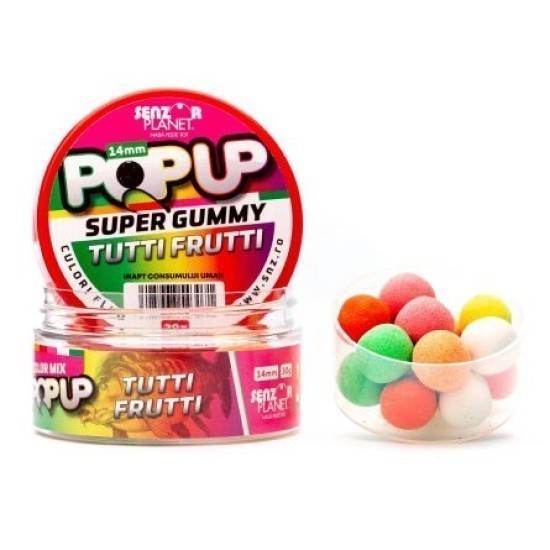 Pop-up Senzor Planet Super Gummy, Tutti Frutti, 14mm/30g Pop-up Senzor Planet Super Gummy, Tutti Frutti, 14mm/30g