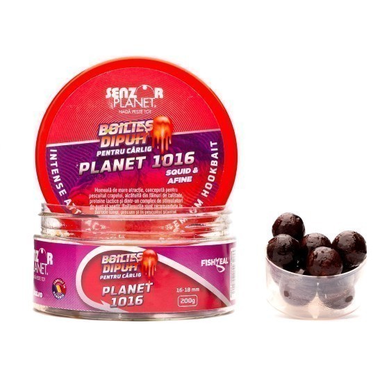 Boilies dipuit pentru cârlig Senzor Planet, Planet 1016 Squid & Afine, 16-18mm/200g Boilies dipuit pentru cârlig Senzor Planet, Planet 1016 Squid & Afine, 16-18mm/200g