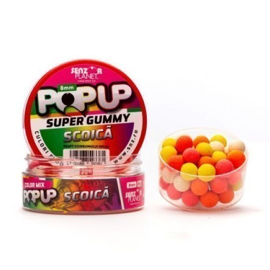 Pop-up Senzor Planet Super Gummy, Scoică, 8mm/30g Pop-up Senzor Planet Super Gummy, Scoică, 8mm/30g