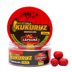 Boilies Semisolubil Senzor Planet Kukuruz Capsuna 24mm, 200g