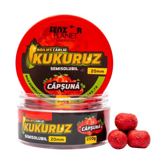Boilies Semisolubil Senzor Planet Kukuruz Capsuna 20mm, 200g