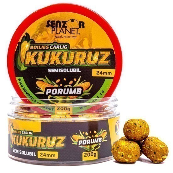 Boilies Semisolubil Senzor Planet Kukuruz Porumb 24mm, 200g