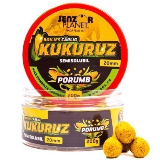Boilies Semisolubil Senzor Planet Kukuruz Porumb 20mm, 200g