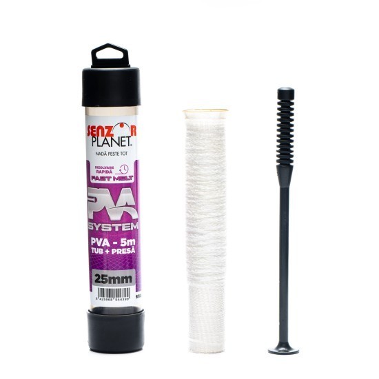Kit plasă solubilă + tijă compresie Senzor Planet PVA Fast Melt, 25mm, 5m