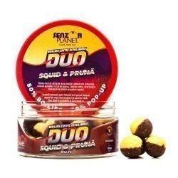 Boilies critic echilibrat Senzor Planet Duo, Squid & Prună, 16-20mm, 150g