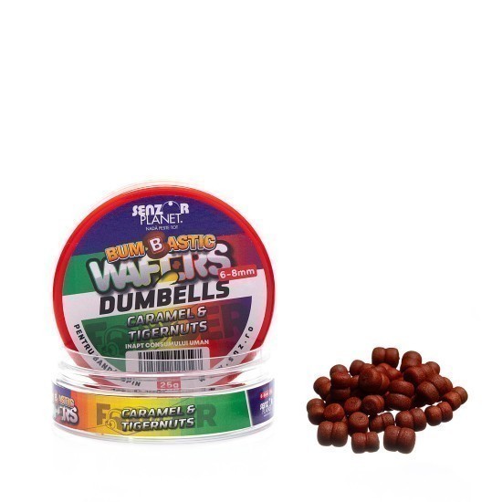 Wafters dumbells Senzor Planet Bumbastic, 6-8mm, Caramel & Tigernuts, 25g Wafters dumbells Senzor Planet Bumbastic, 6-8mm, Caramel & Tigernuts, 25g