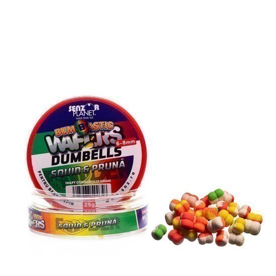 Wafters dumbells Senzor Planet Bumbastic, 6-8mm, Squid & Prună, 25g Wafters dumbells Senzor Planet Bumbastic, 6-8mm, Squid & Prună, 25g