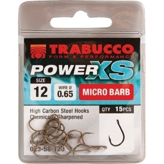 Cârlige Trabucco Power XS Micro Barb, Argintiu, Nr.14, 15buc/plic Cârlige Trabucco Power XS Micro Barb, Argintiu, Nr.14, 15buc/plic