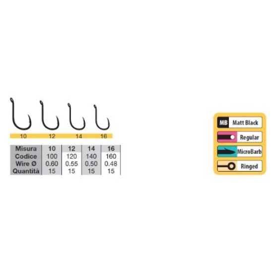 Cârlige Trabucco Match Specialist-Micro Barb, Matt Black, Nr.12, 15buc/plic