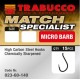 Cârlige Trabucco Match Specialist-Micro Barb, Matt Black, Nr.12, 15buc/plic
