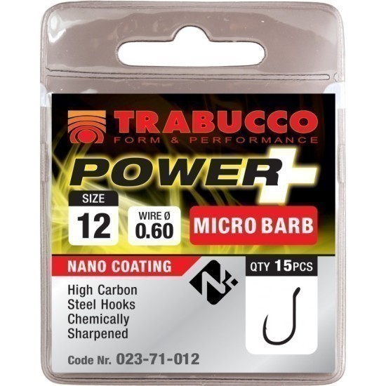Cârlige Trabucco Power Plus Micro Barb, Nr.16, 15buc/plic