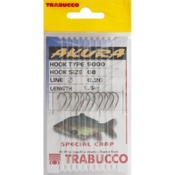 Cârlige legate Trabucco Akura Special Carp, Nr.8/0.20mm/15cm, 10buc/plic