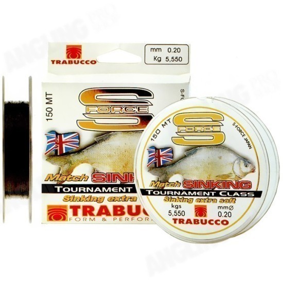 Fir monofilament Trabucco S-Force Match Sinking, 0.14mm/2.8kg/150m