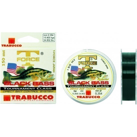 Fir monofilament Trabucco T-Force Black Bass, 0.35mm/15.8kg/150m Fir monofilament Trabucco T-Force Black Bass, 0.35mm/15.8kg/150m