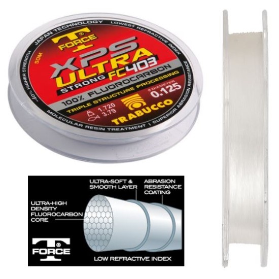 Fir fluorocarbon Trabucco T-Force XPS Ultra Strong FC403, 0.10mm/50m