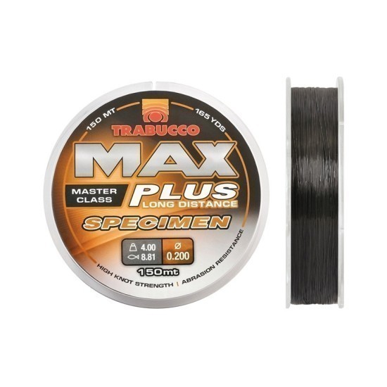 Fir monofilament Trabucco Max Plus Specimen, Black, 0.18mm/3.20kg/150m Fir monofilament Trabucco Max Plus Specimen, Black, 0.18mm/3.20kg/150m