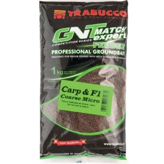 Micropelete Trabucco GNT Match Expert Feeder, Carp&F1 Coarse Micro, 1kg/pungă