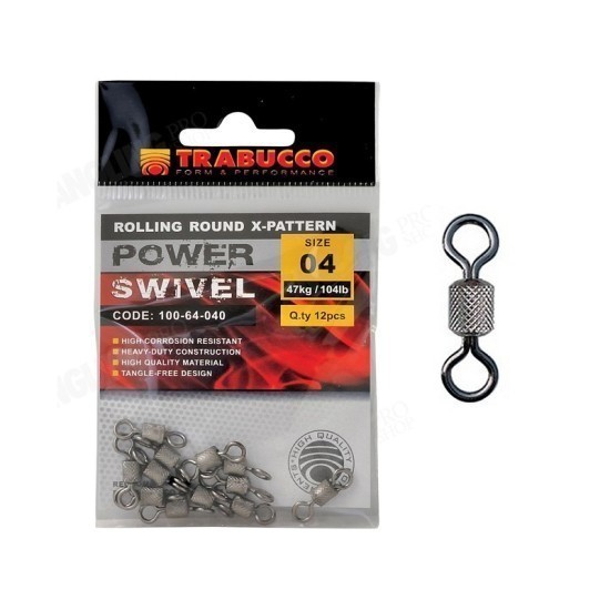 Vârtej Trabucco Rolling Round X-Pattern, Nr.24/4kg, 12buc/plic Vârtej Trabucco Rolling Round X-Pattern, Nr.24/4kg, 12buc/plic