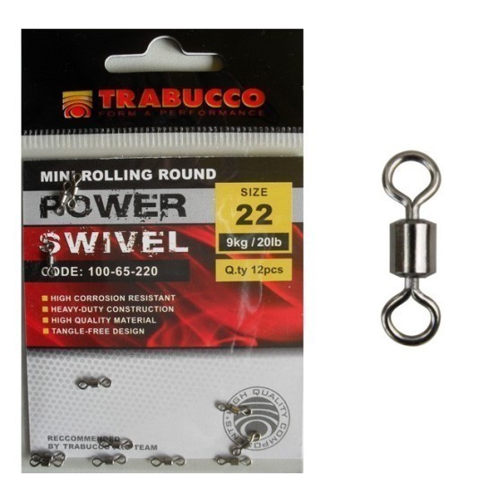 Vârtej Trabucco Mini Rolling Round, Nr.20/14kg, 12buc/plic Vârtej Trabucco Mini Rolling Round, Nr.20/14kg, 12buc/plic