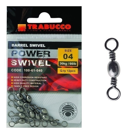 Vârtej Trabucco Barrel Swivel, Nr.18/7kg, 12buc/plic