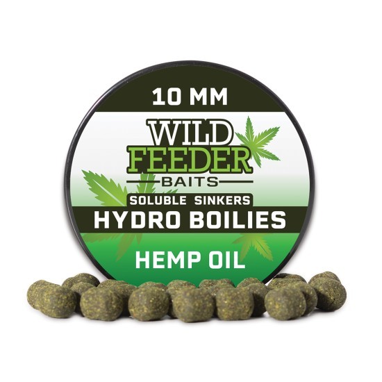 Boilies solubil Wild Feeder Baits Hydro Boilies, Hemp Oil, 10mm