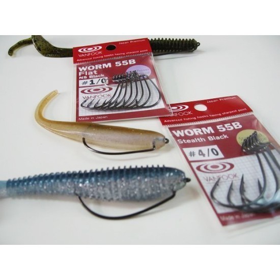Carlige offset Vanfook Worm-55B Flat Offset Hooks