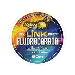 Fir fluorocarbon Select Baits 100% Link Semi-Stiff Fluorocarbon, Clear, 14lb/0.296mm/50m