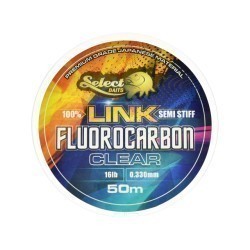 Fir fluorocarbon Select Baits 100% Link Semi-Stiff Fluorocarbon, Clear, 25lb/0.453mm/50m