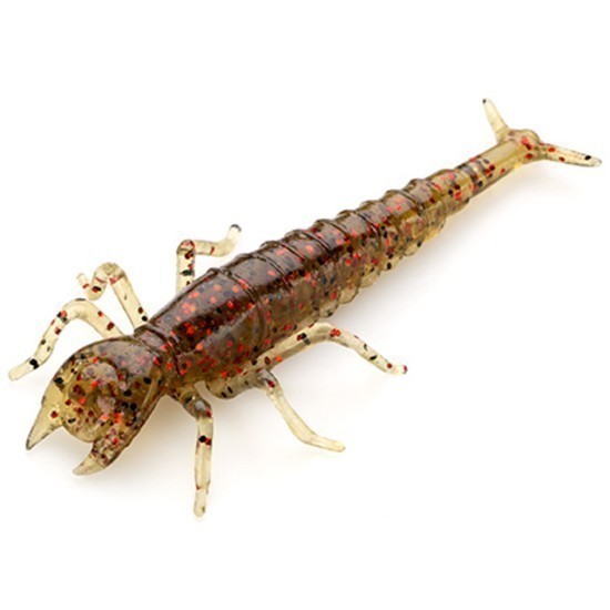 Larve FishUp Diving Bug, Culoare 045 Green Pumpkin Red & Black, 5cm, 8buc/plic