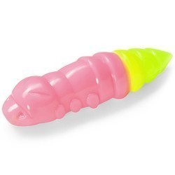Larve FishUp Trout Series Pupa Cheese, Culoare 133 Bubble Gum Hot Chartreuse, 3.2cm, 10buc/plic