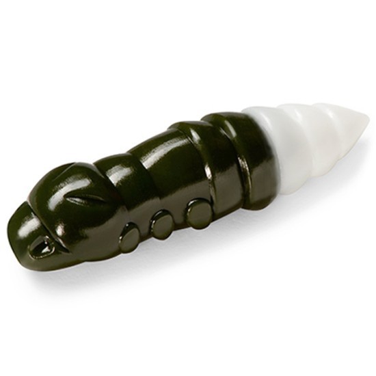 Larve FishUp Trout Series Pupa Cheese, Culoare 140 Dark Olive White, 3.2cm, 10buc/plic