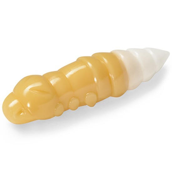 Larve FishUp Trout Series Pupa Cheese, Culoare 134 Cheese White, 3.8cm, 8buc/plic