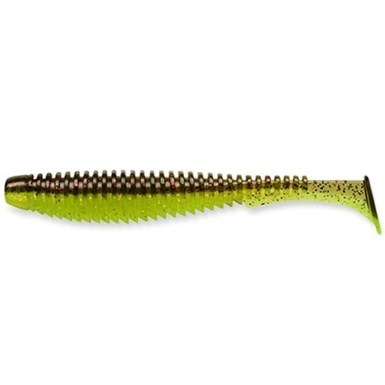 FishUp U-Shad 10.1cm #203 Green Pumpkin Flo Chartreuse