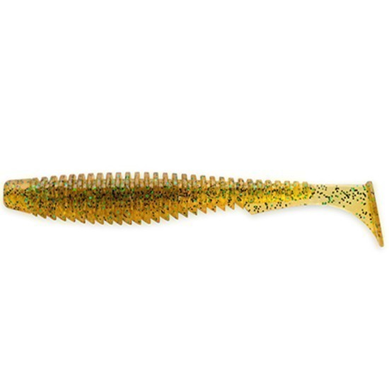 Shad FishUp U-Shad 3", Culoare 036 Caramel Green & Black, 7cm, 9buc/plic