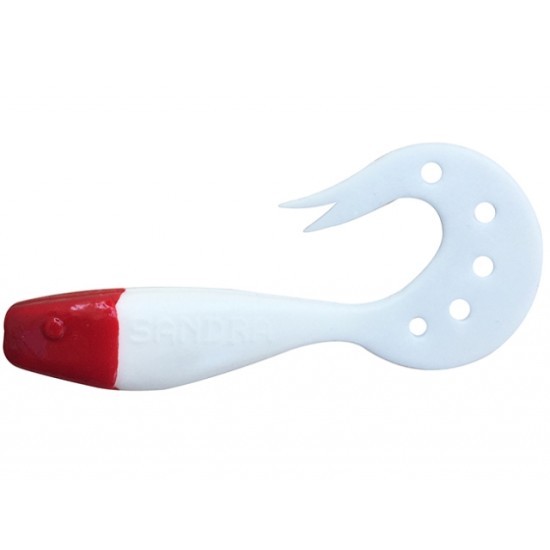 Shad Delalande Sandra White Red Head, 12cm, 1buc/plic Shad Delalande Sandra White Red Head, 12cm, 1buc/plic
