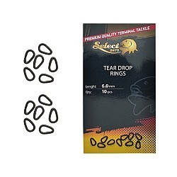 Inele metalice Select Baits Tear Drop Rings, 6mm, 10buc/plic