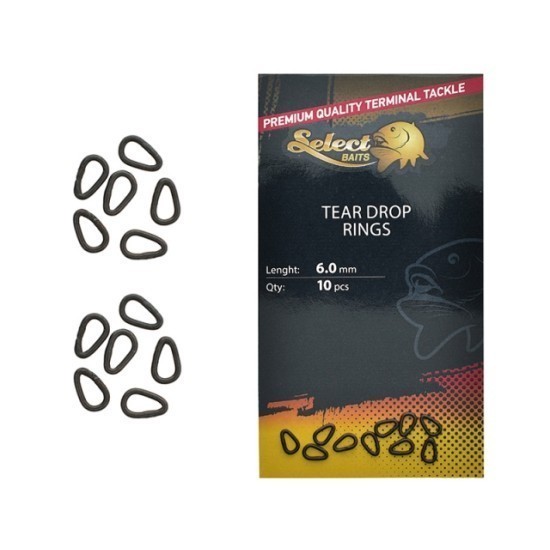 Inele metalice Select Baits Tear Drop Rings, 6mm, 10buc/plic