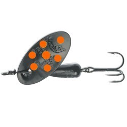 Lingurita rotativa Panther Martin Nero Con Punti Fluo Spinner #1 BK/O