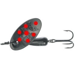 Lingurita rotativa Panther Martin Nero Con Punti Fluo Spinner #1 BK/R