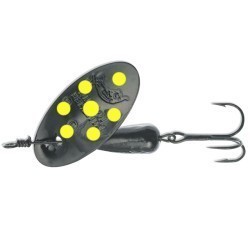 Lingurita rotativa Panther Martin Nero Con Punti Fluo Spinner #2 BK/Y