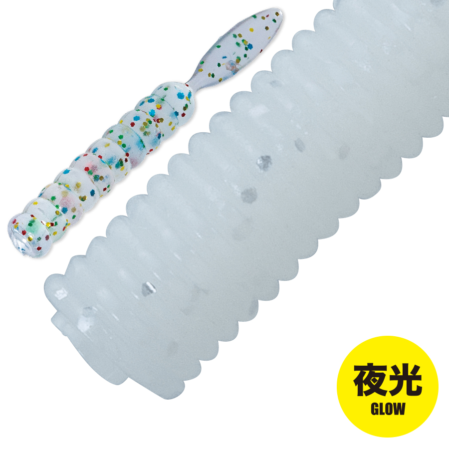 MAJOR CRAFT AJI-DO WORM CANDOLL 5cm #010 Glow White Silver Lame