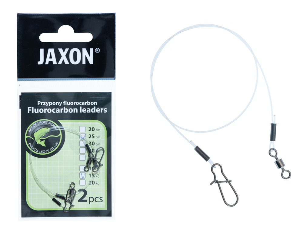 Strună Jaxon Fluorocarbon Jerk 25cm/15kg, 2buc/plic