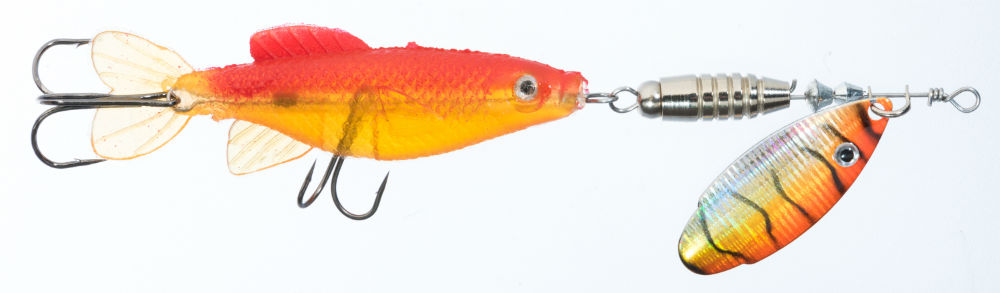 Linguriță rotativă + shad Jaxon Holo Reflex Rotus Minnow 2,  Culoare D, 13g