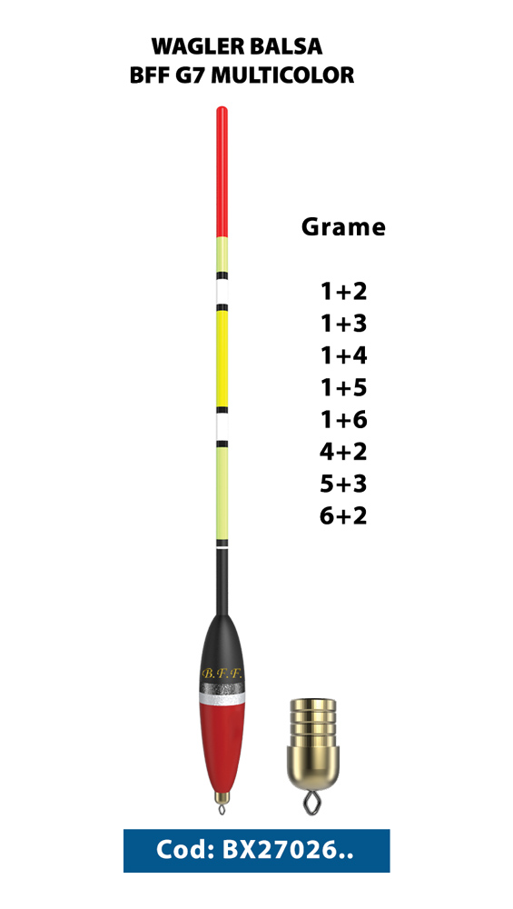 Plută waggler BFF Balsa G7 Multicolor, 1+3g