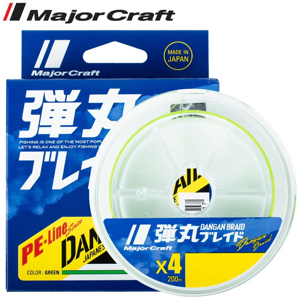 FIR TEXTIL MAJOR CRAFT DANGAN BRAID X4 150m #0.8 14lb Fluo Green
