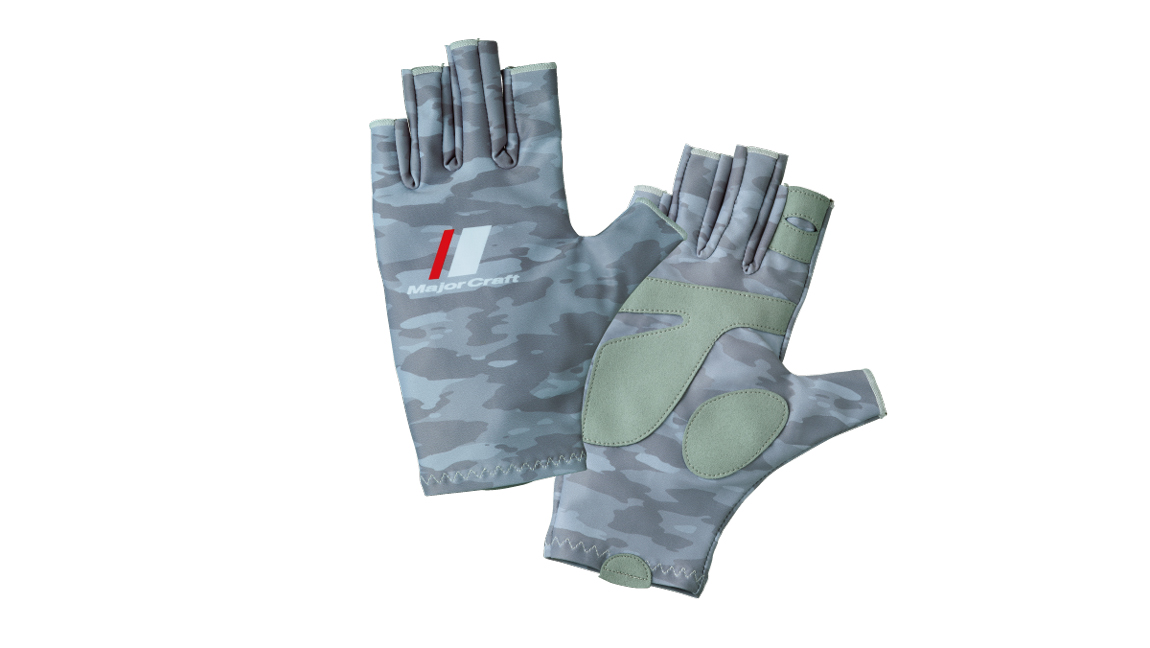 MANUSI MAJOR CRAFT UV-CUT GLOVE L Light Gray Camo