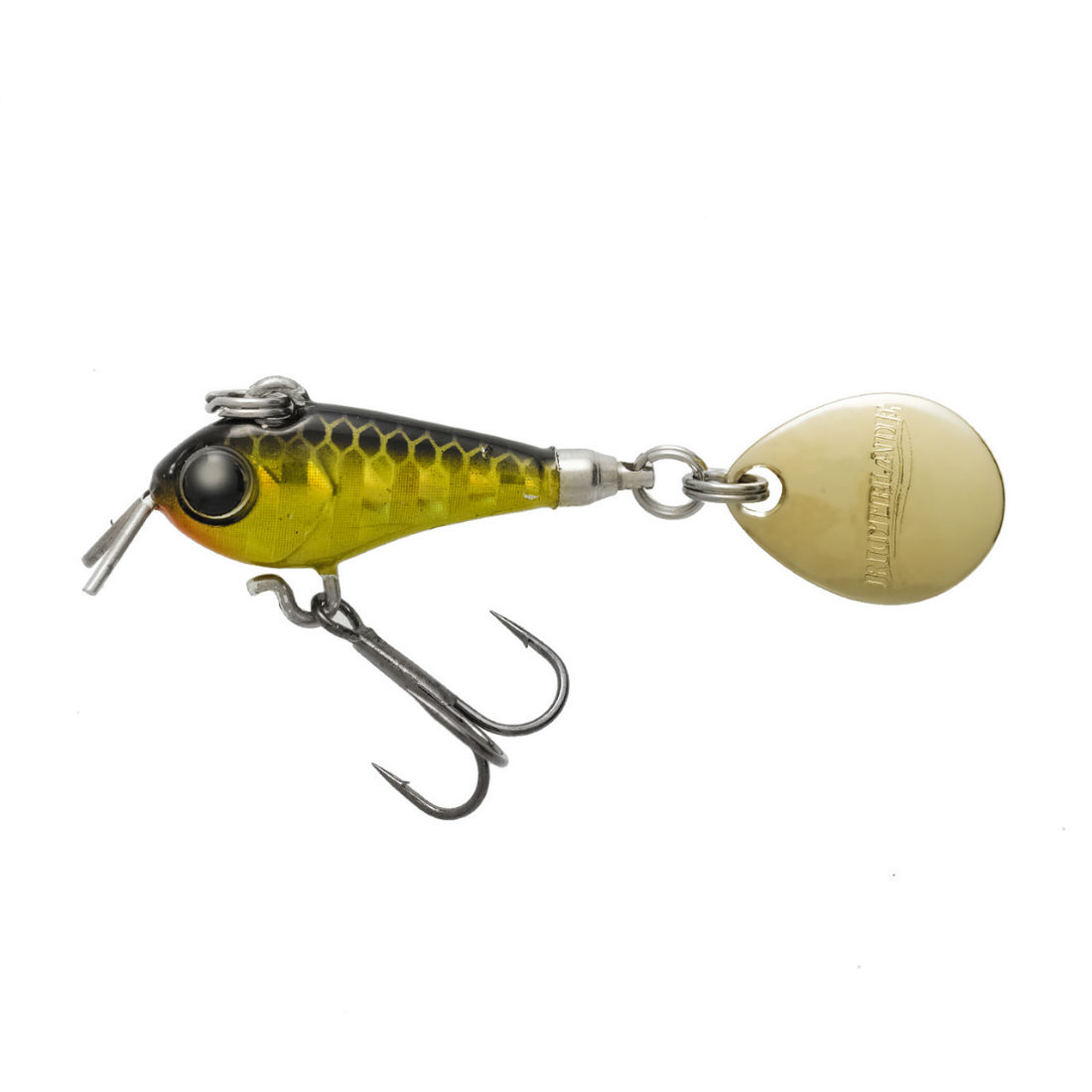 Spinnertail Tiemco Riot Blade, Culoare 02 Holo Gold Black, 2cm/5g