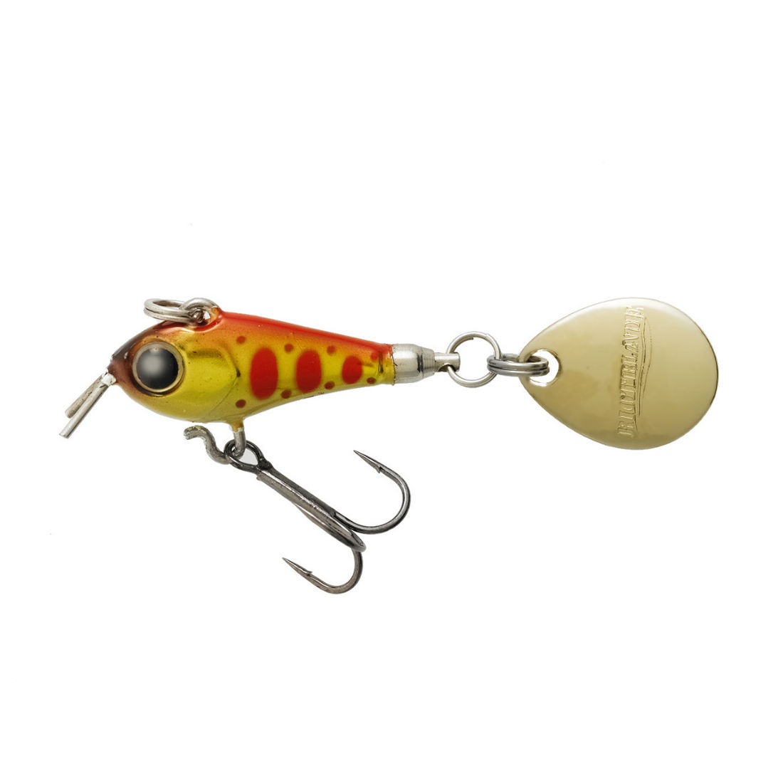 Spinnertail Tiemco Riot Blade, Culoare 101 Holo Red Gold Yamame, 2cm/5g