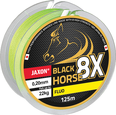 Fir textil Jaxon Black Horse PE 8X Fluo, 0.12mm/125m